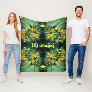 Sunflower Unfolding Abstract Personalized Fleece Blanket