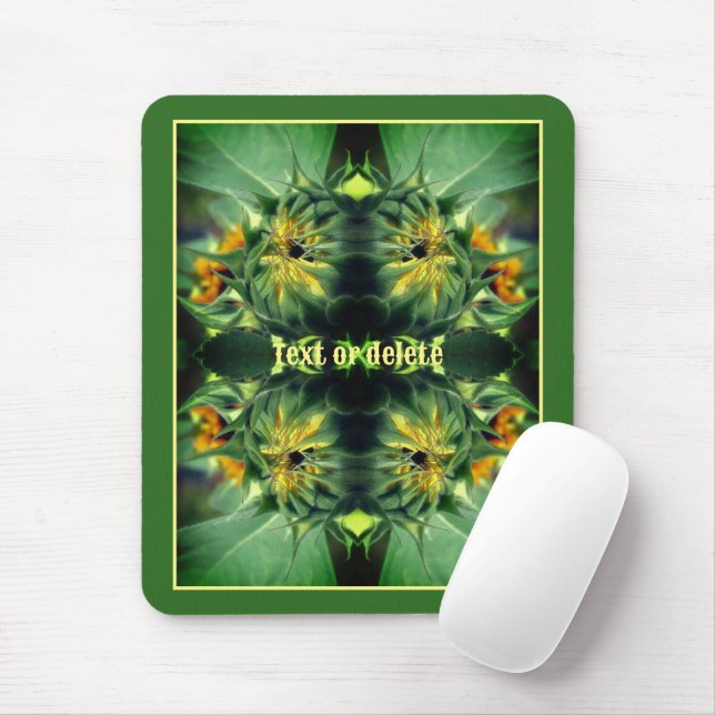 Sunflower Unfolding Abstract Personalized Mouse Pad (With Mouse)
