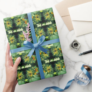 Sunflower Unfolding Abstract Personalized Wrapping Paper