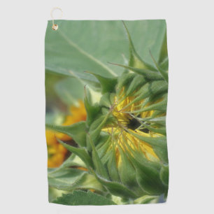 Sunflower Unfolding Floral  Golf Towel