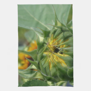 Sunflower Unfolding Floral   Kitchen Towel