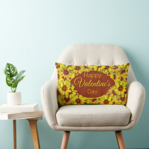 Sunflower Valentine's Day Throw Pillow