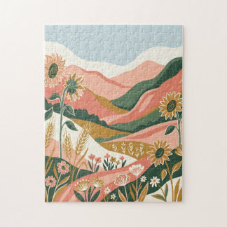 Sunflower Valley Puzzles – Boho Landscape Game