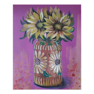 Sunflower vase poster