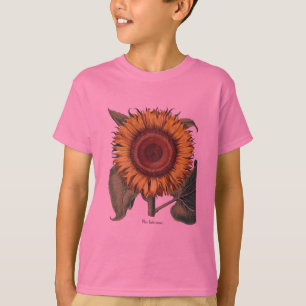 Sunflower Vintage Damask Flower Art T-Shirt