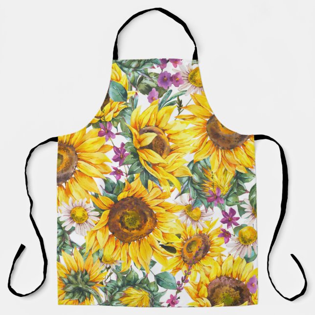 Sunflower Vintage: Summer Yellow Bloom. Apron (Front)