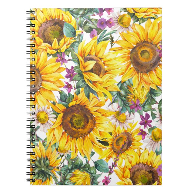 Sunflower Vintage: Summer Yellow Bloom. Notebook (Front)