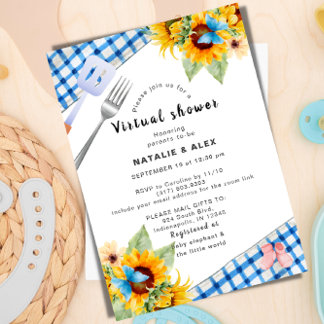 Sunflower virtual  baby shower invitation