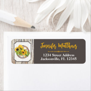 Sunflower, Wagon Wheel Bridal Shower Address