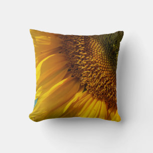 Sunflower Wall Art - Modern Yellow Floral Design  Throw Pillow