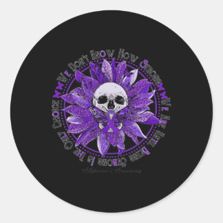 Sunflower Warrior Purple Ribbon Alzheimerheimer Aw Classic Round Sticker