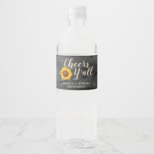 Sunflower Water Bottle Label