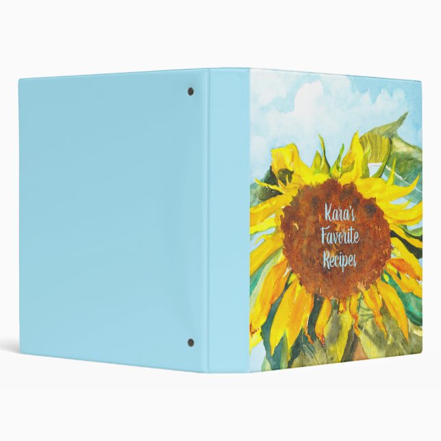 Sunflower Watercolor Art Classeur de la recette (Arrière-plan)
