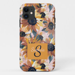 Sunflower Watercolor Design iPhone 11 Case