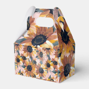 Sunflower Watercolor Design Favor Box