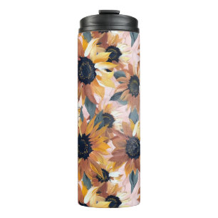Sunflower Watercolor Design Thermal Tumbler