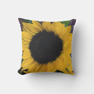 Sunflower Watercolor Throw Pillow