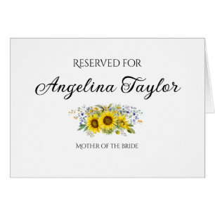 Sunflower watercolor  wedding  tabletop sign