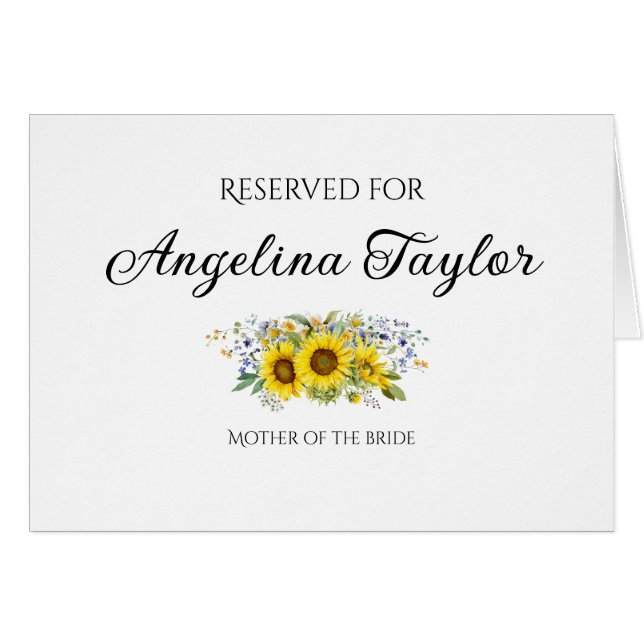 Sunflower watercolor  wedding  tabletop sign (Front Horizontal)