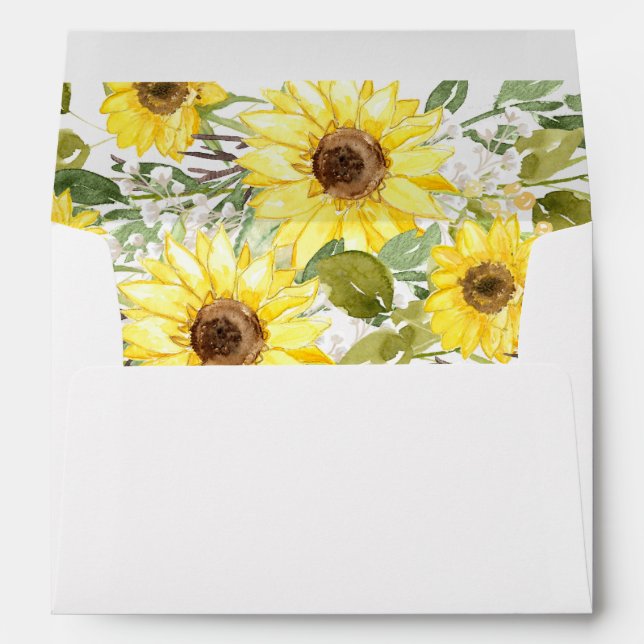 Sunflower watercolors envelopes for 5x7 cards (Back (Bottom))