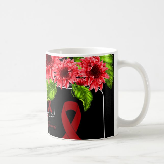 Sunflower We Wear Burgundy Brain Aneurysm Awarenes Coffee Mug (Right)