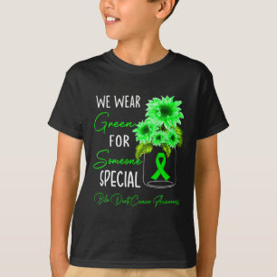 Sunflower We Wear Green Bile Duct Cancer Awareness T-Shirt