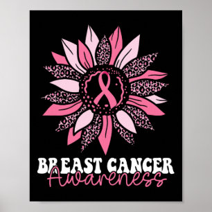 Sunflower Wear Pink Breast Cancer Awareness Women Poster