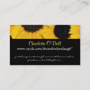 sunflower; website marketing business card