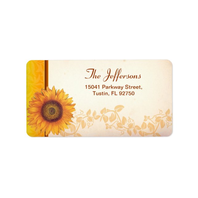 sunflower wedding address labels (Front)