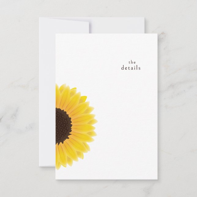 Sunflower Wedding Details Enclosure Card (Front)