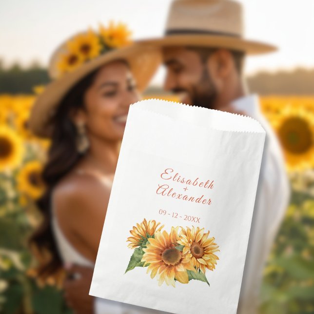 Sunflower Wedding Favor Sacs (Créateur téléchargé)