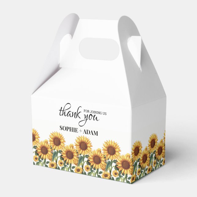 Sunflower Wedding Favour Box (Front Side)