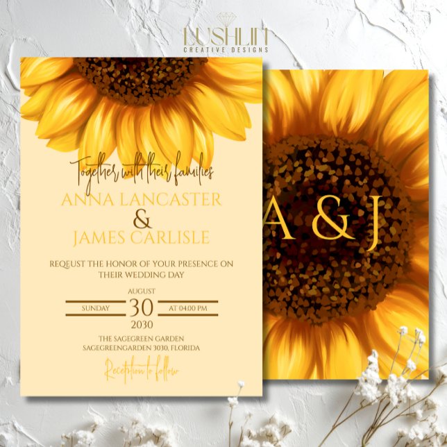 Sunflower Wedding Floral Wedding Invitation (Creator Uploaded)