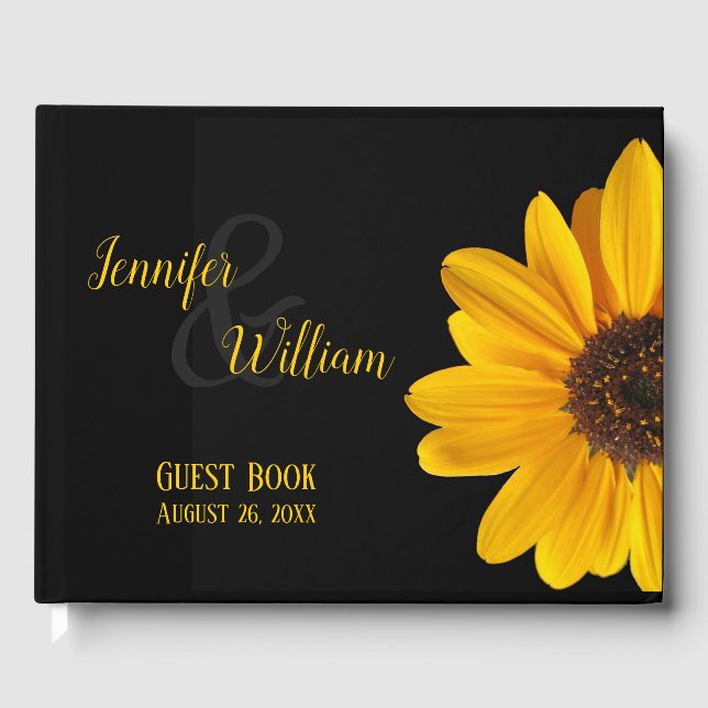 Sunflower Wedding Guest Book (Front)