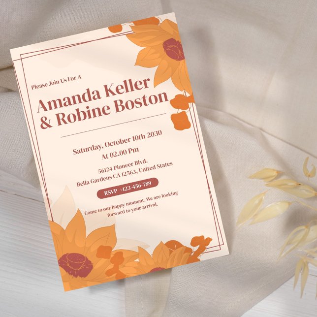 Sunflower Wedding Invitation (Creator Uploaded)