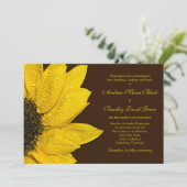 Sunflower Wedding Invitation Brown and Yellow (Standing Front)
