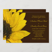 Sunflower Wedding Invitation Brown and Yellow (Front/Back)