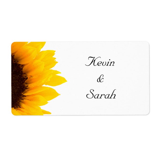 Sunflower Wedding Labels (Front)