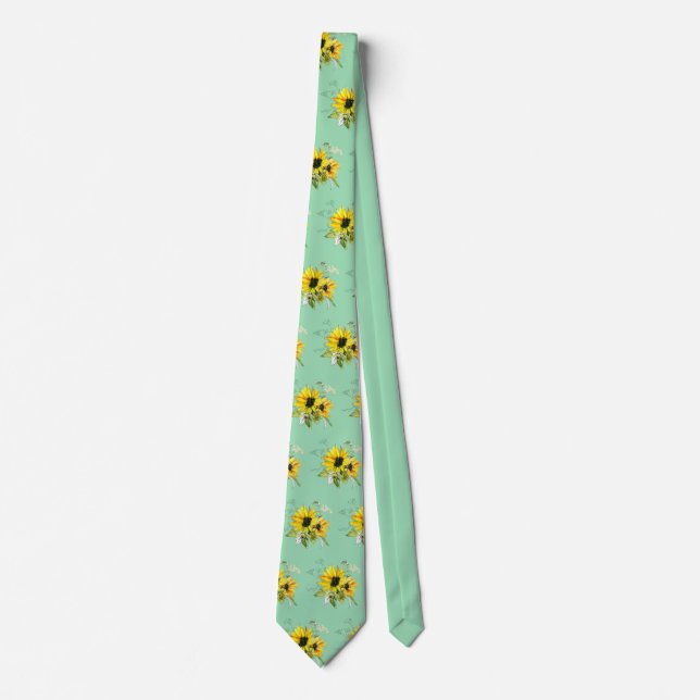 Sunflower wedding Neck Tie (Front)