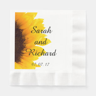 Sunflower Wedding Paper Napkins