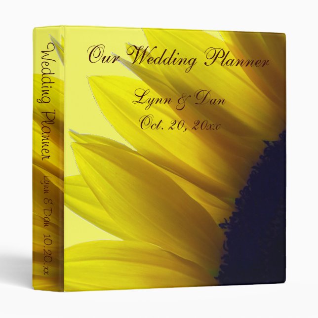 Sunflower Wedding Planner Binder (Front/Spine)