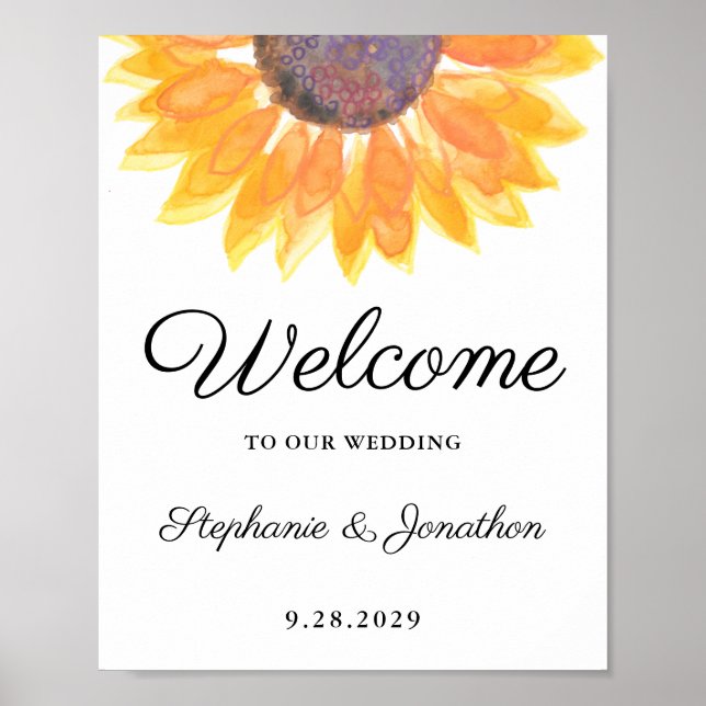 Sunflower Wedding Poster (Front)