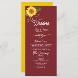 Sunflower Wedding Program