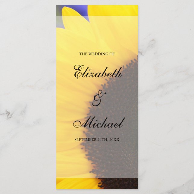 Sunflower Wedding Program (Front)