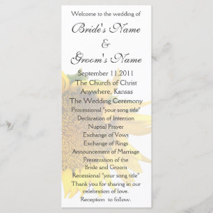 Sunflower Wedding Program 3