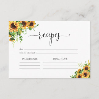 Sunflower Wedding Reception Enclosure Card