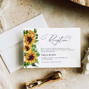 Sunflower Wedding Reception Enclosure Cards