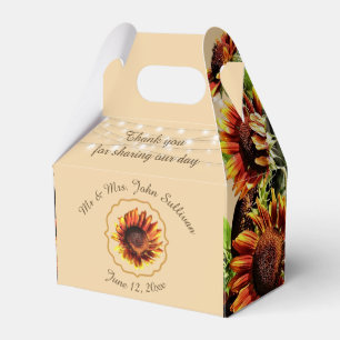 Sunflower Wedding Reception Favor Box