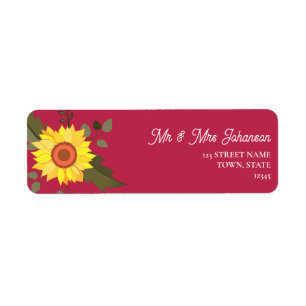 Sunflower Wedding Return Address