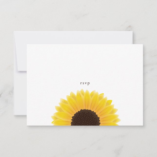 Sunflower Wedding RSVP Card (Front)